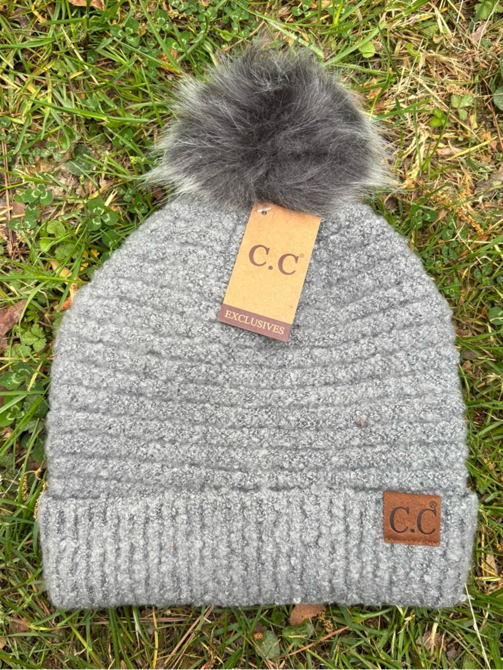 C.C Gray Pom Beanie